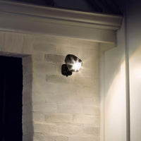 Black Smart Lighting Motion Activated Outdoor Integrated LED Spot Light Battery 2-Pack with Smart Lighting Bridge White