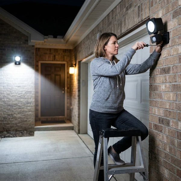 Motion Activated LED Spot Lights Built for Outdoor Security, Battery Powered, Smart Bridge, 2-Pack