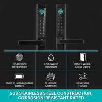 Fingerprint Double Two Side Waterproof Outdoor Smart Door Lock SUS Material for Slim Aluminum Swing Sliding Lock ,Corrosion-Resistant — Results & Stats
