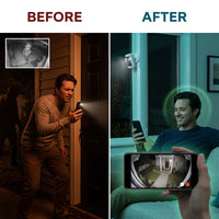 Outdoor Cam plus Hardwired Power over Ethernet with Wide-Angle 2K Video, Color Night Vision Smart Security Camera, White — Before & After