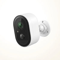 Outdoor Cam plus Hardwired Power over Ethernet with Wide-Angle 2K Video, Color Night Vision Smart Security Camera, White — Studio Shot