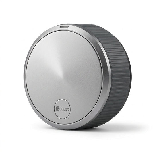 Wifi Smart Lock Silver (Retrofits over Existing Deadbolt) — Studio Shot