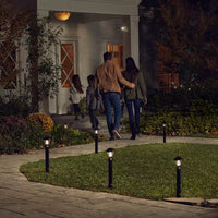 Black Smart Lighting Motion Activated Outdoor Integrated LED Spot Light Battery 2-Pack with Smart Lighting Bridge White