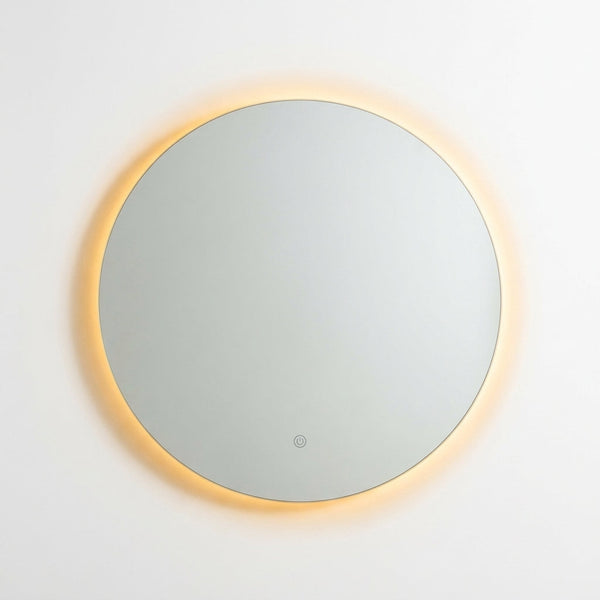 round LED Bathroom Mirrors, Large Backlit Wall Mirror，48" | Frameless Circle Smart Vanity Mirror for Bathroom, 3 Color Lights, Anti-Fog, Smart Touch Button, Shatter-Proof — Studio Shot
